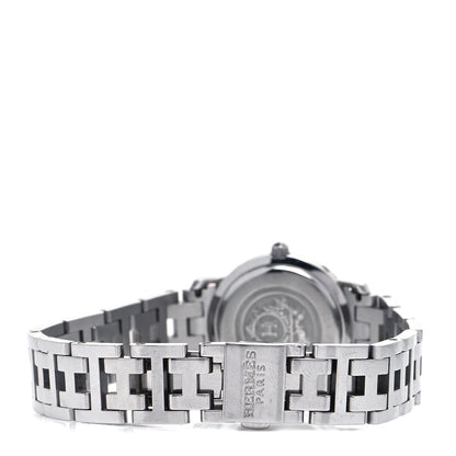 Hermes Stainless Steel Diamond Mother of Pearl 24mm Clipper Quartz Watch 3 of 5