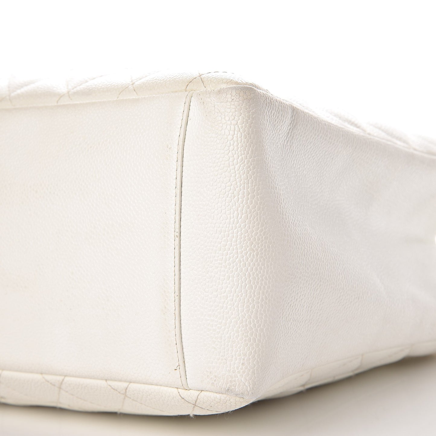 Caviar Quilted Grand Shopping Tote GST White