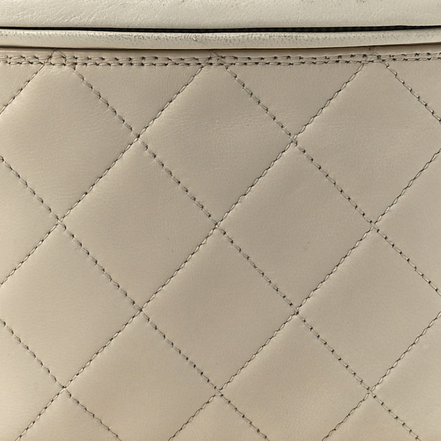 Lambskin Quilted Waist Belt Bag Beige