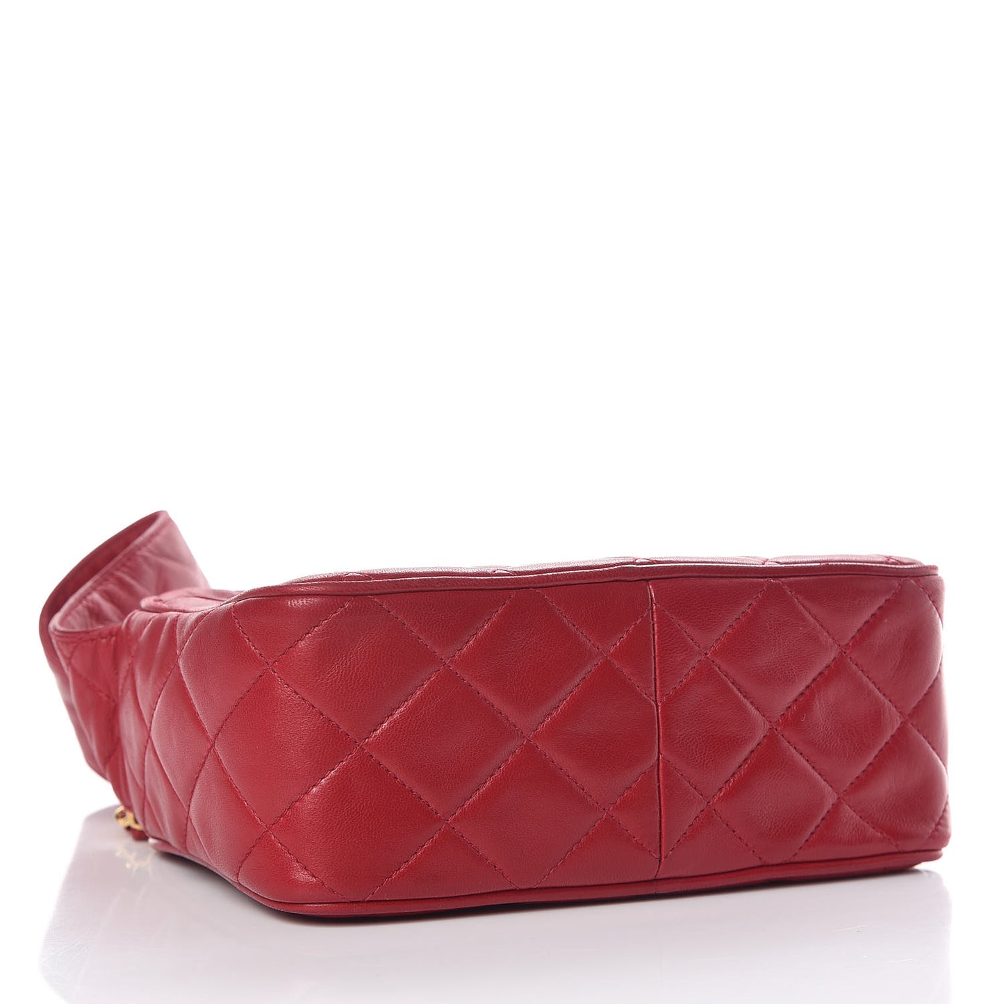 Lambskin Quilted Tassel Camera Case Red