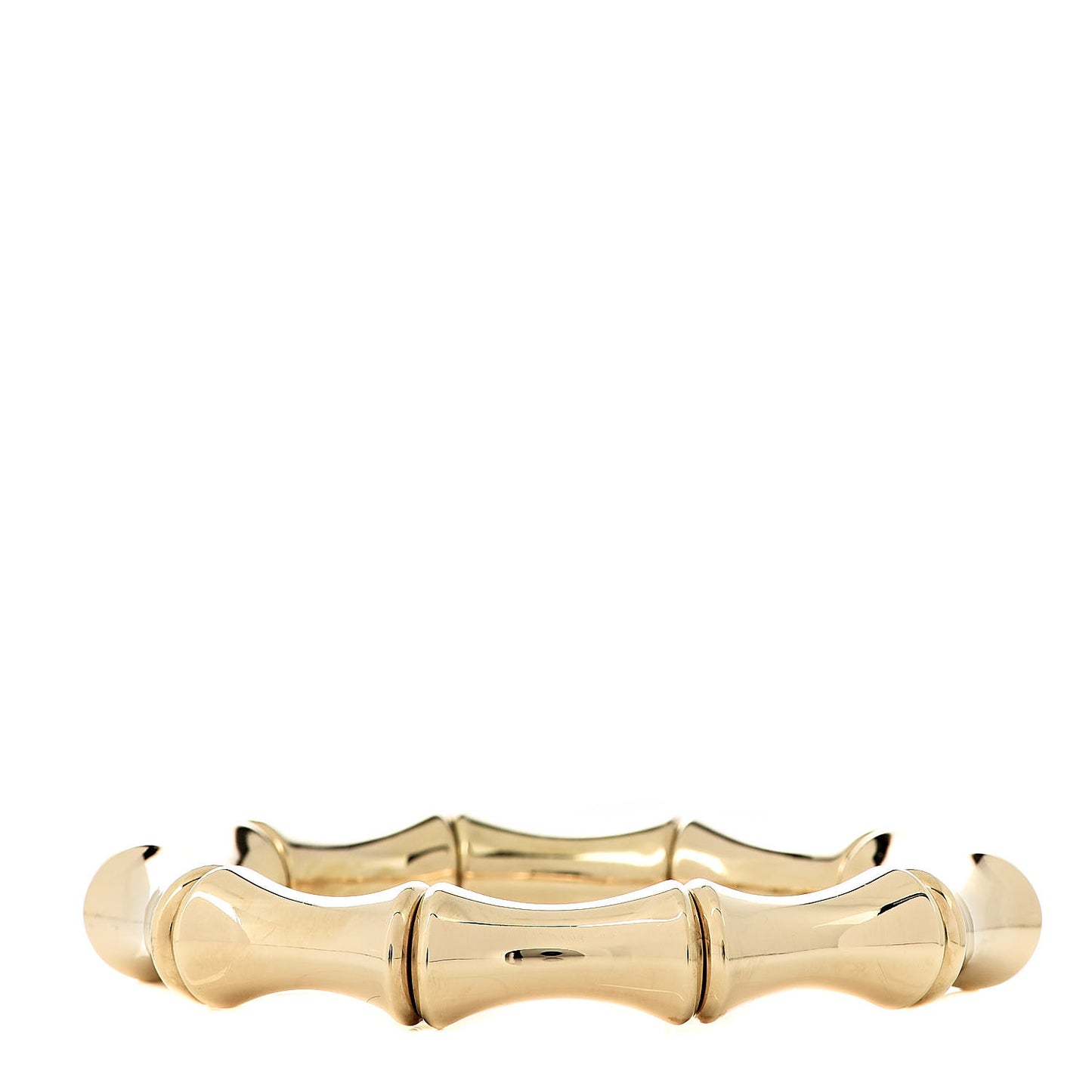 18K Yellow Gold Large Bamboo Spring Bracelet 16