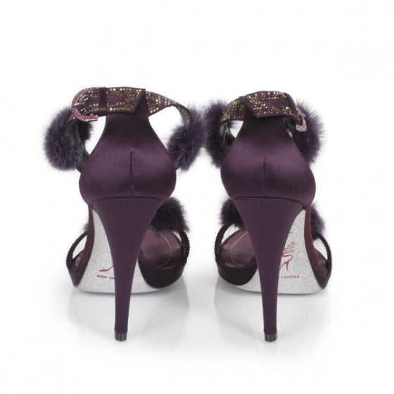 RENECAOVILLASwarovskiCrystalMinkPlatformSandals40