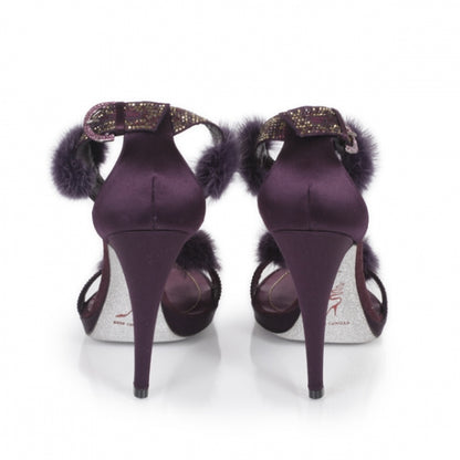 FASHIONPHILE RENECAOVILLASwarovskiCrystalMinkPlatformSandals40 3 of 9