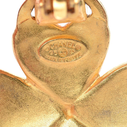 Chanel CC Clover Clip On Earrings Gold 4 of 4