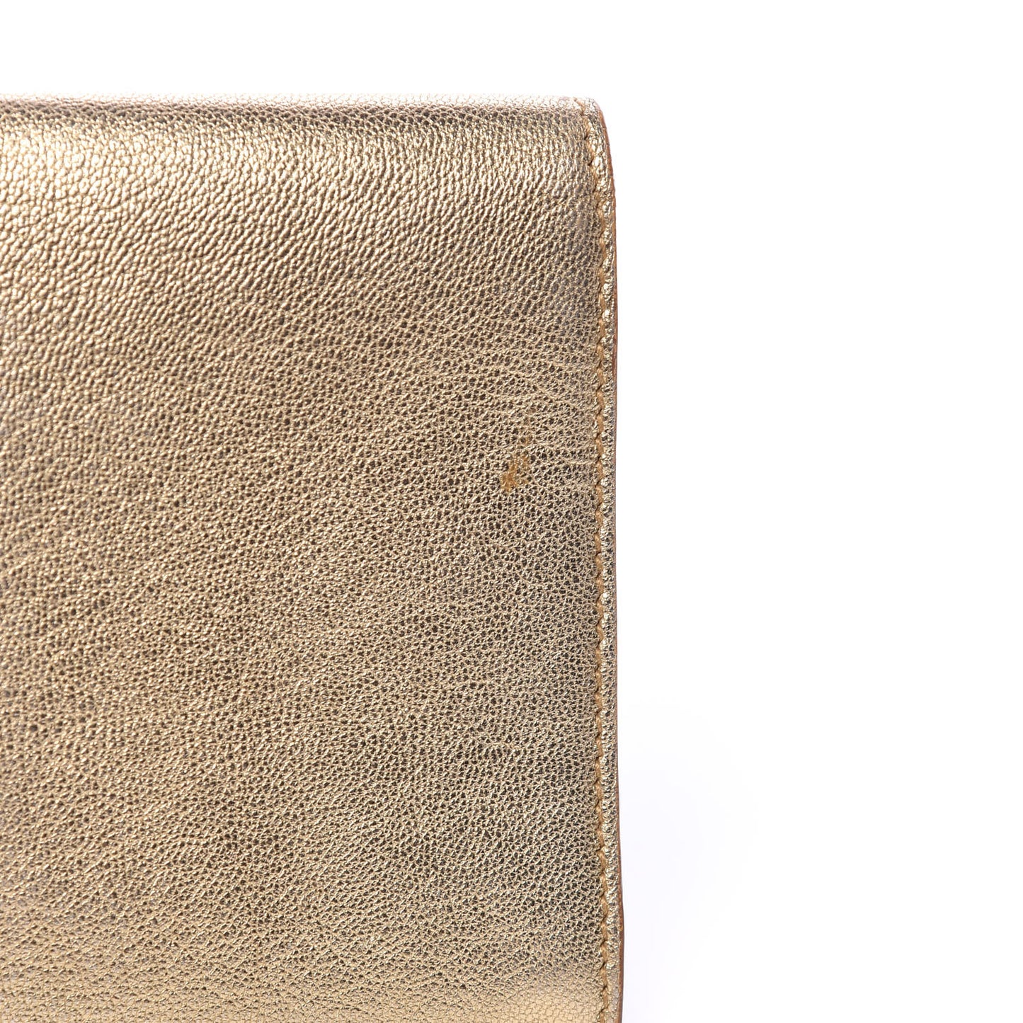 Metallic Goatskin Small Belle De Jour Clutch Gold