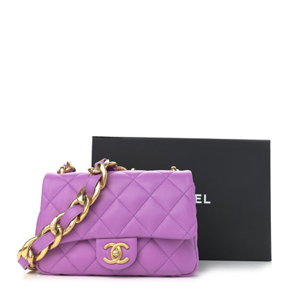 Chanel Lambskin Quilted Small CC Funky Town Flap Purple 11 of 11