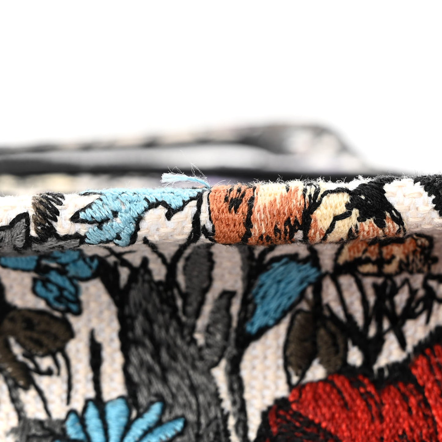Canvas Embroidered Mille Fleurs Mini Book Tote Multicolor
