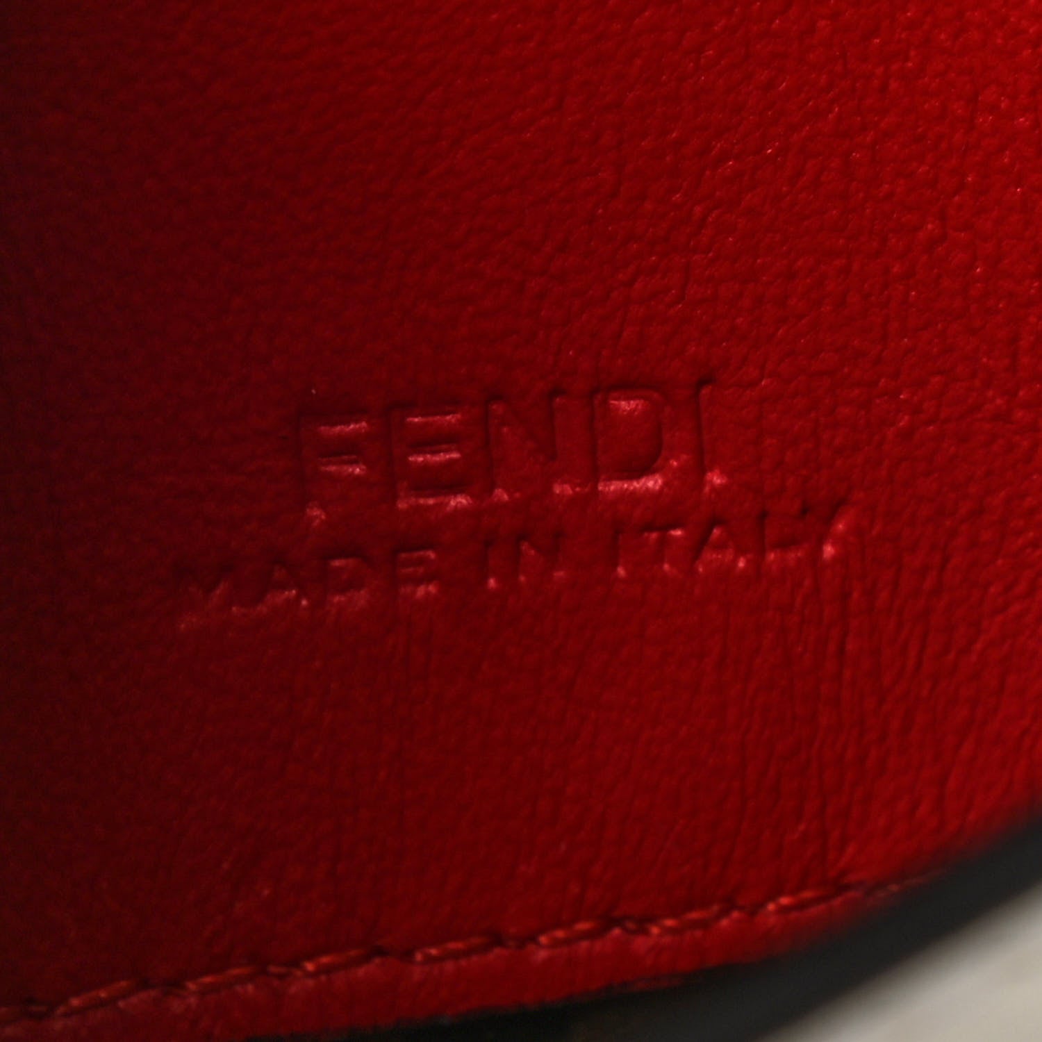 Fendi Vitello Century Chinese Valentines Day Karligraphy Embroidered Nano Baguette Charm Panna Rosso Cardinale 6 of 6
