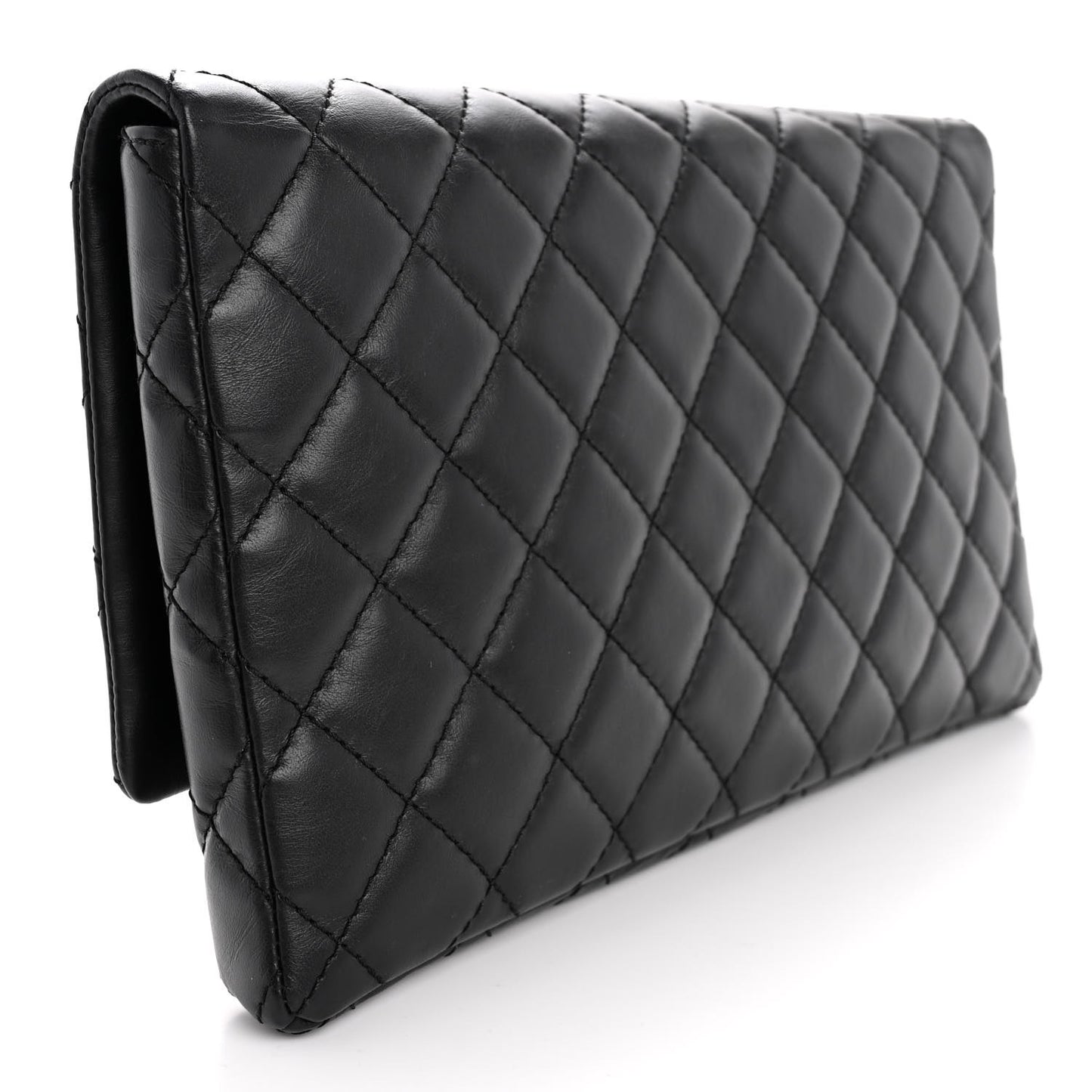 Aged Calfskin Quilted Reissue 2.55 Clutch Black
