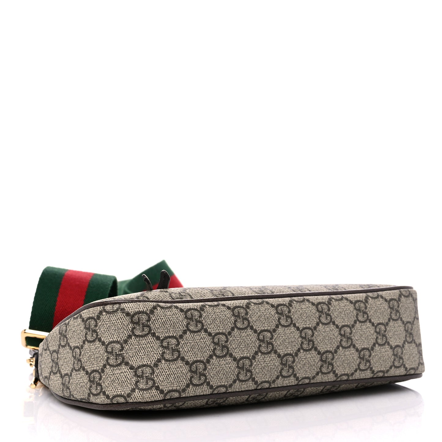 GG Supreme Monogram Textured Dollar Calfskin Web Small Ophidia GG Handbag Beige Ebony New Acero