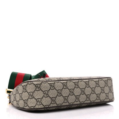 Gucci GG Supreme Monogram Textured Dollar Calfskin Web Small Ophidia GG Handbag Beige Ebony New Acero 4 of 9