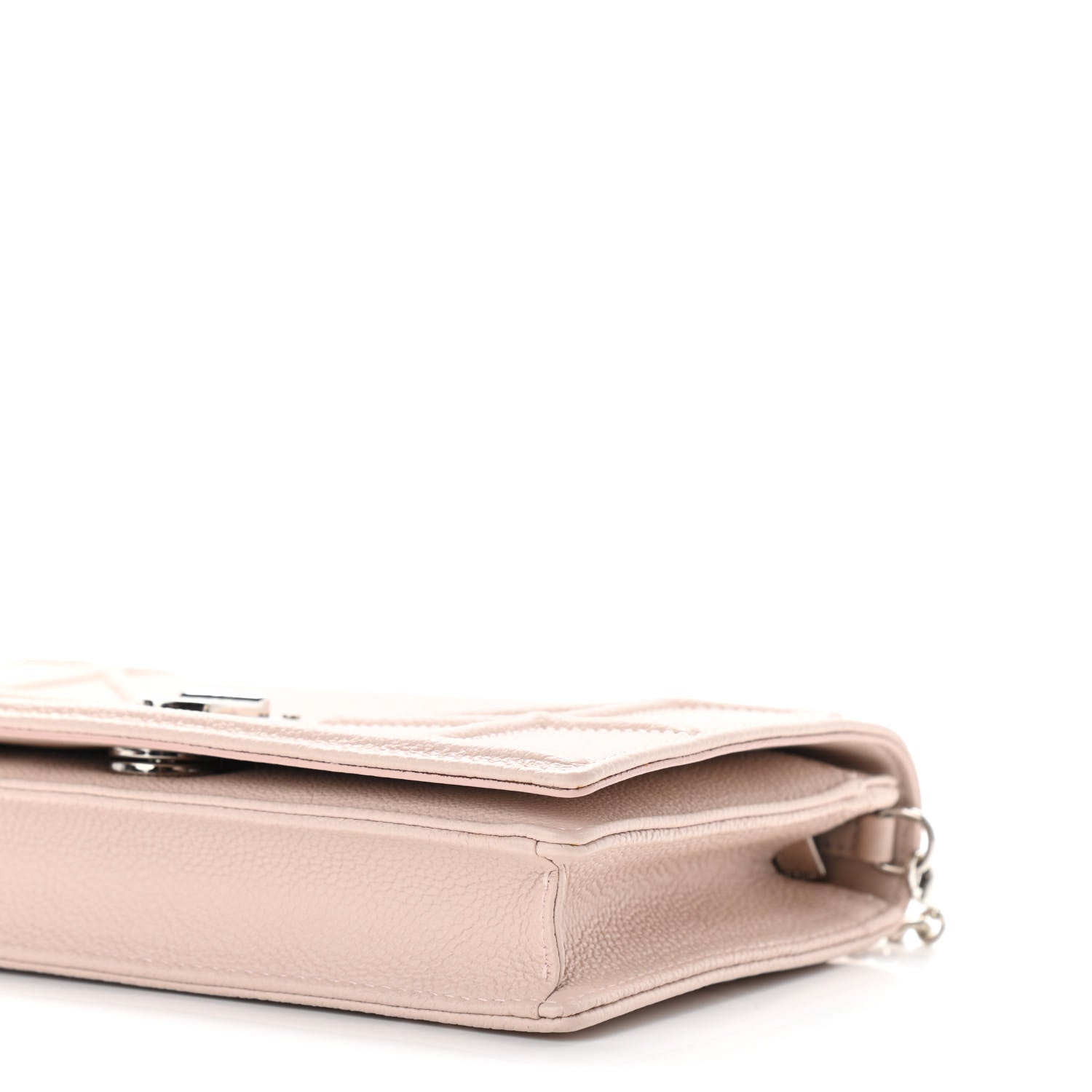 Christian Dior Grained Calfskin Diorama Wallet on Chain Pouch Rose Poudre 9 of 9