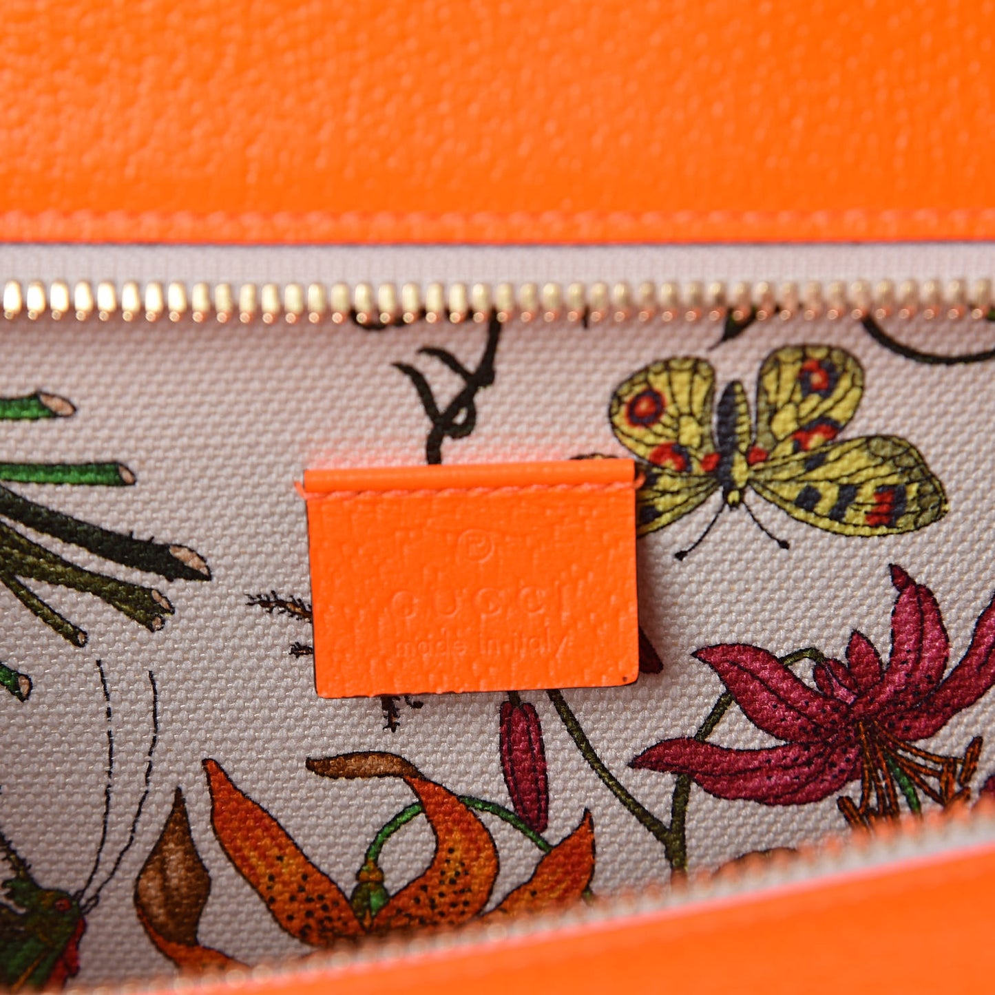 Canvas Medium Flora Tote White Multicolor Orange Fluo