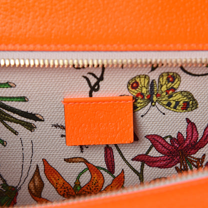 Gucci Canvas Medium Flora Tote White Multicolor Orange Fluo 6 of 9