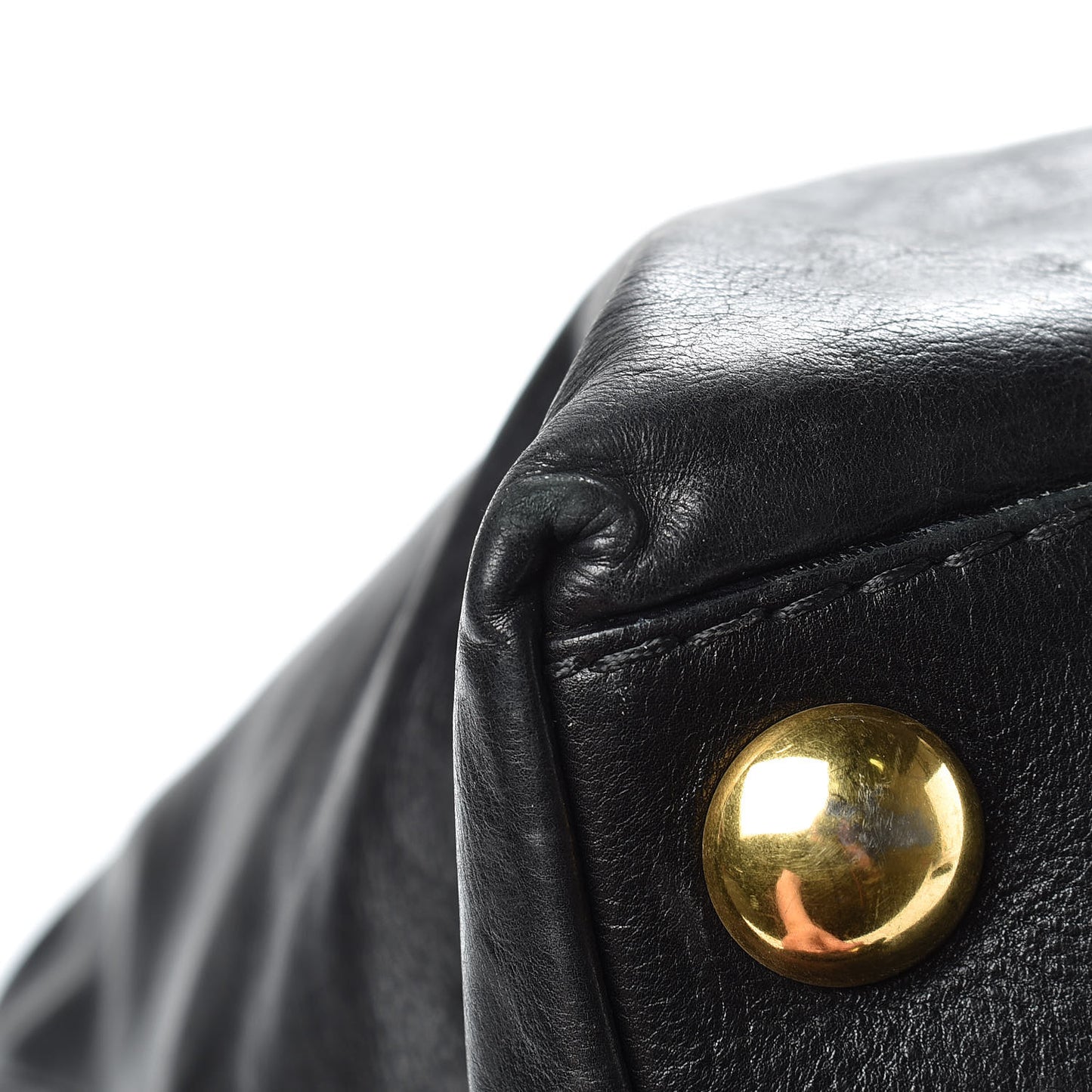 Calfskin Large Babouska Dome Satchel Black