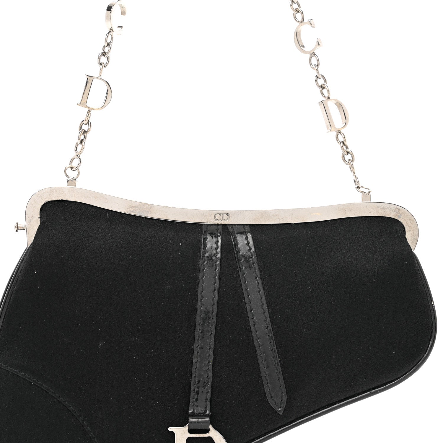 Christian Dior Satin Mini Frame Saddle Black 5 of 10