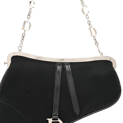 Christian Dior Satin Mini Frame Saddle Black 5 of 10