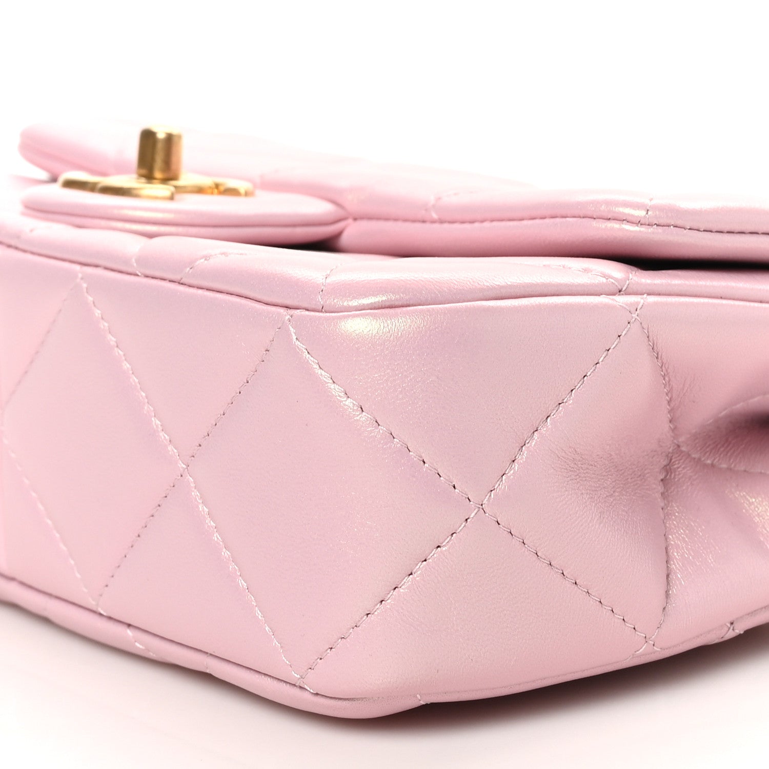 Chanel Pearly Lambskin Quilted Pearl Small Flap Pink 10 of 11