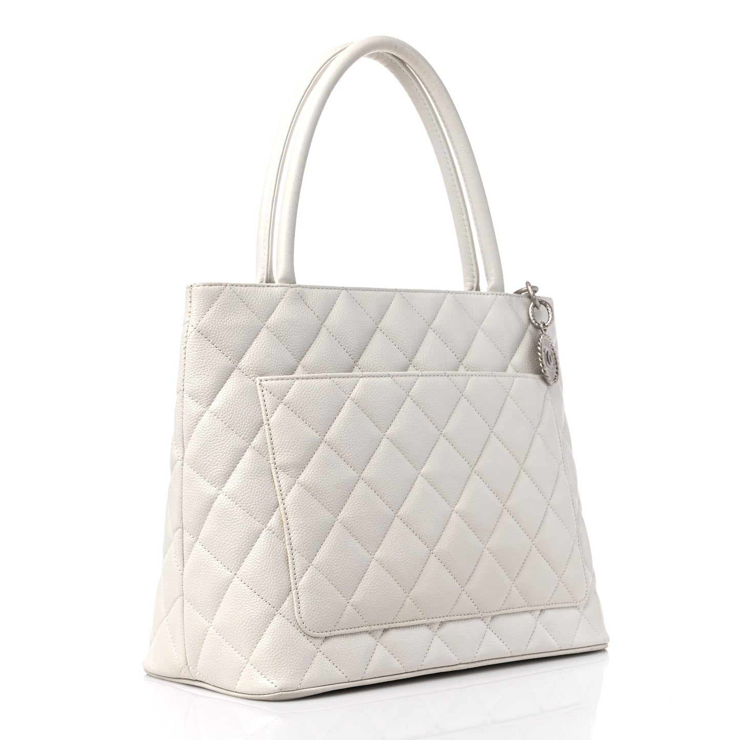 Caviar Quilted Medallion Tote White