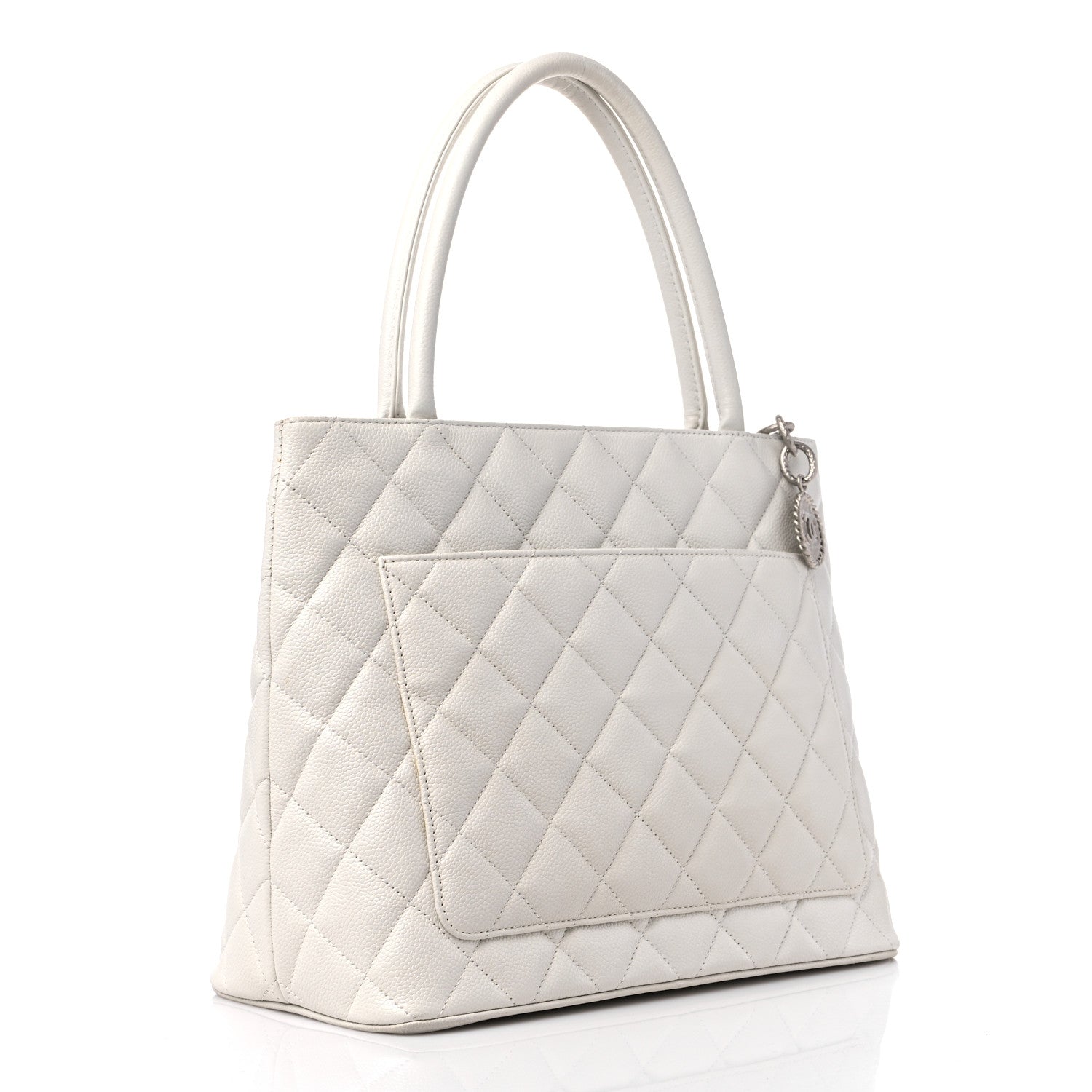 Chanel Caviar Quilted Medallion Tote White 3 of 13