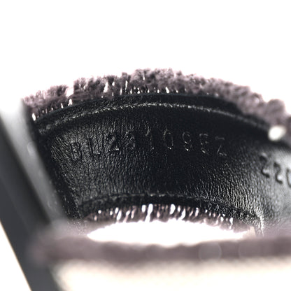 Hermes Toile H Oran Fringe Sandals 38 Prunoir 8 of 10