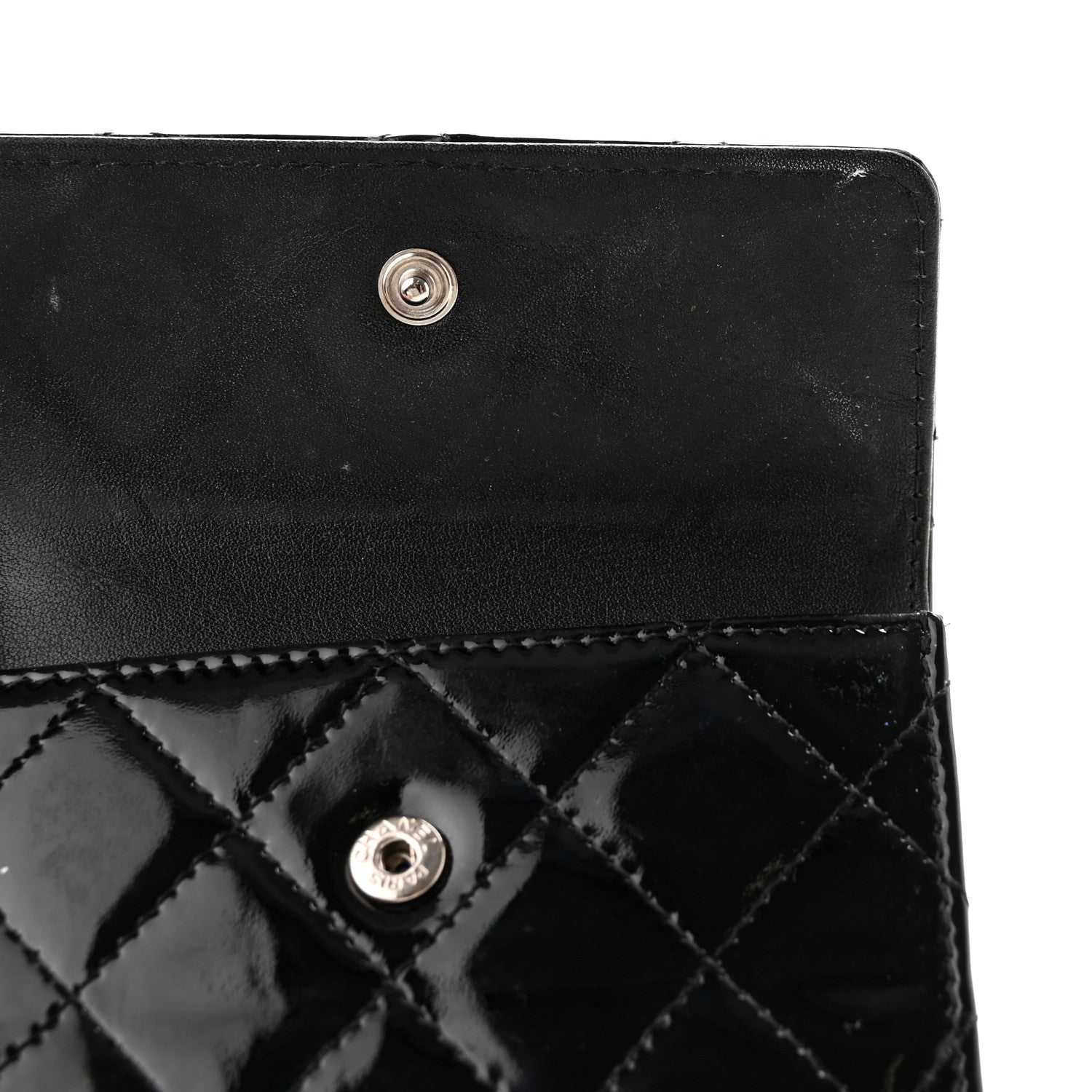 Chanel Patent Quilted Brilliant Compact Wallet Black 13 of 14