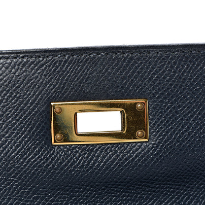 Hermes Courchevel Retourne Kelly 28 Bleu Marine 23 of 48