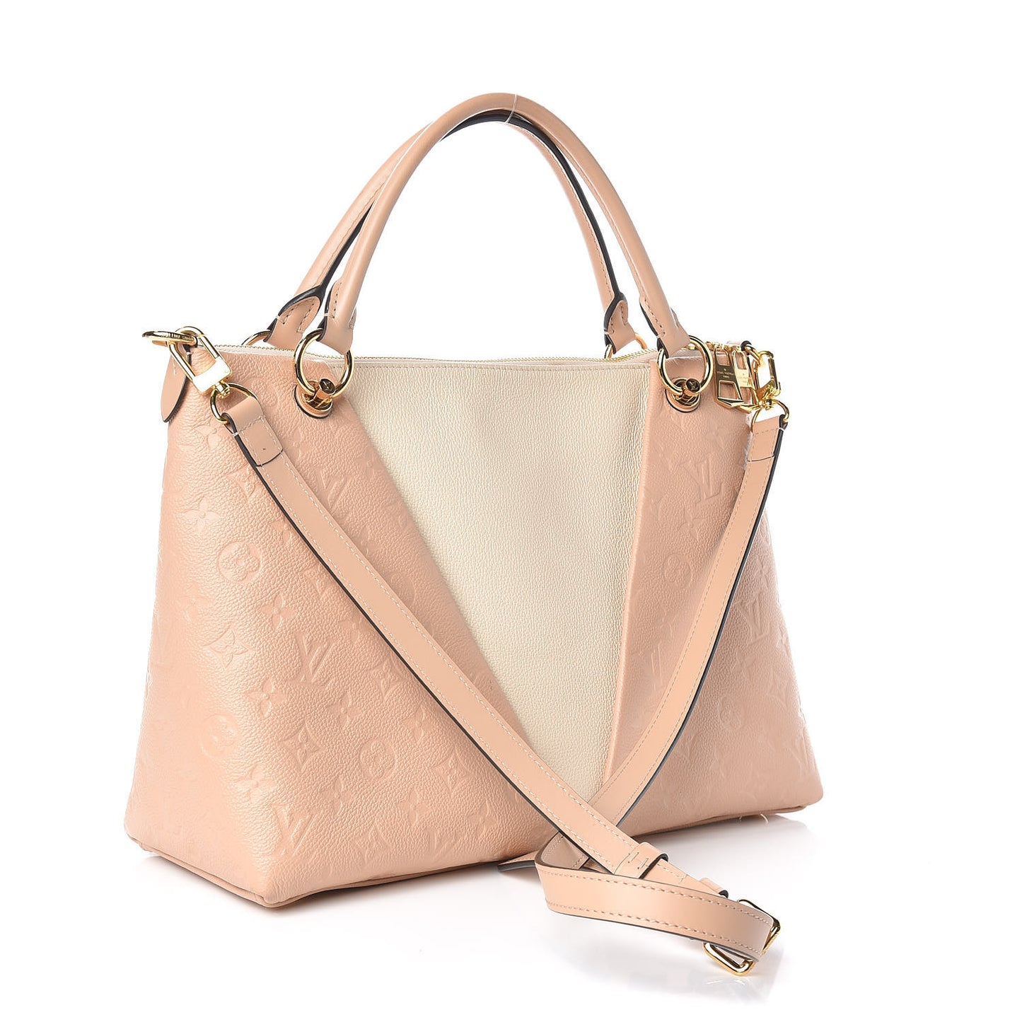 Empreinte V Tote MM Beige Rose Creme