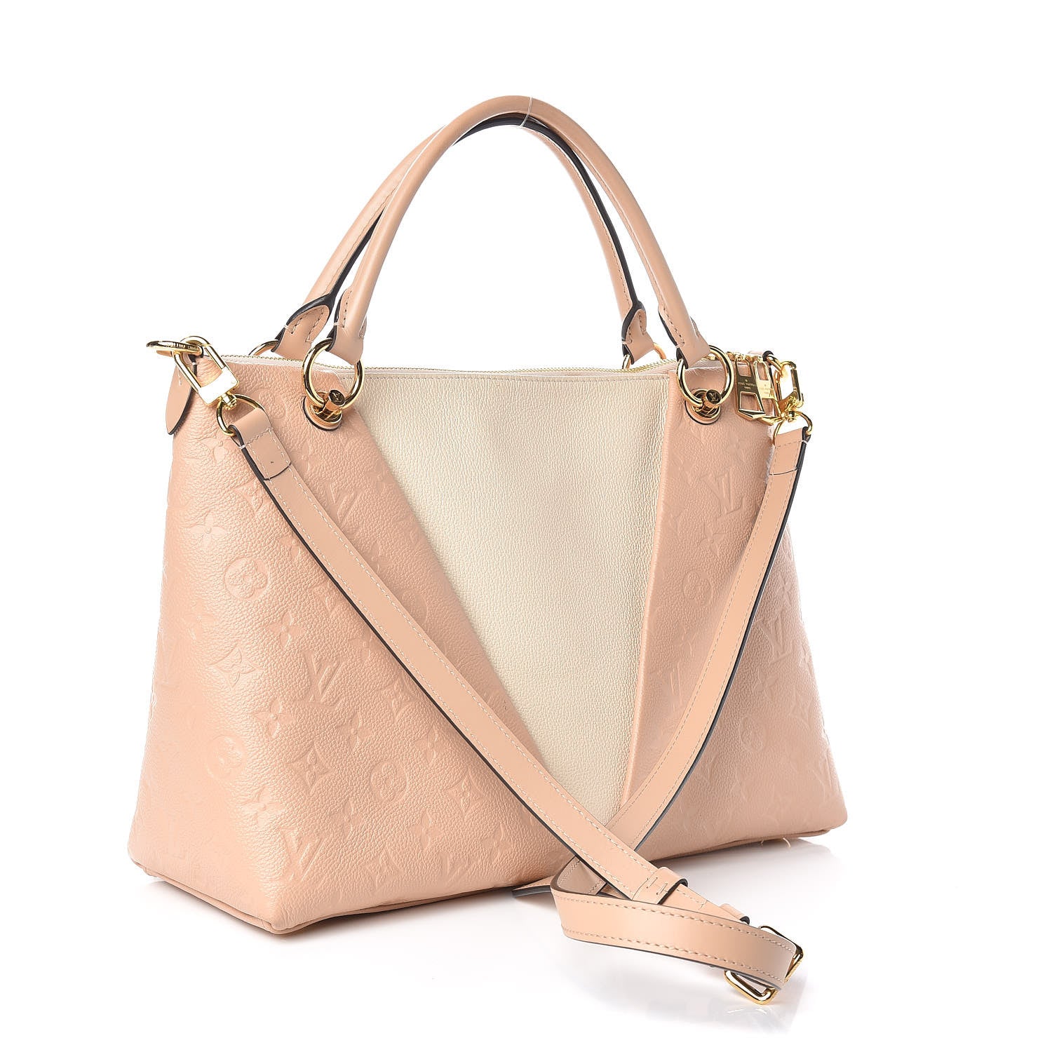 Louis Vuitton Empreinte V Tote MM Beige Rose Creme 4 of 13