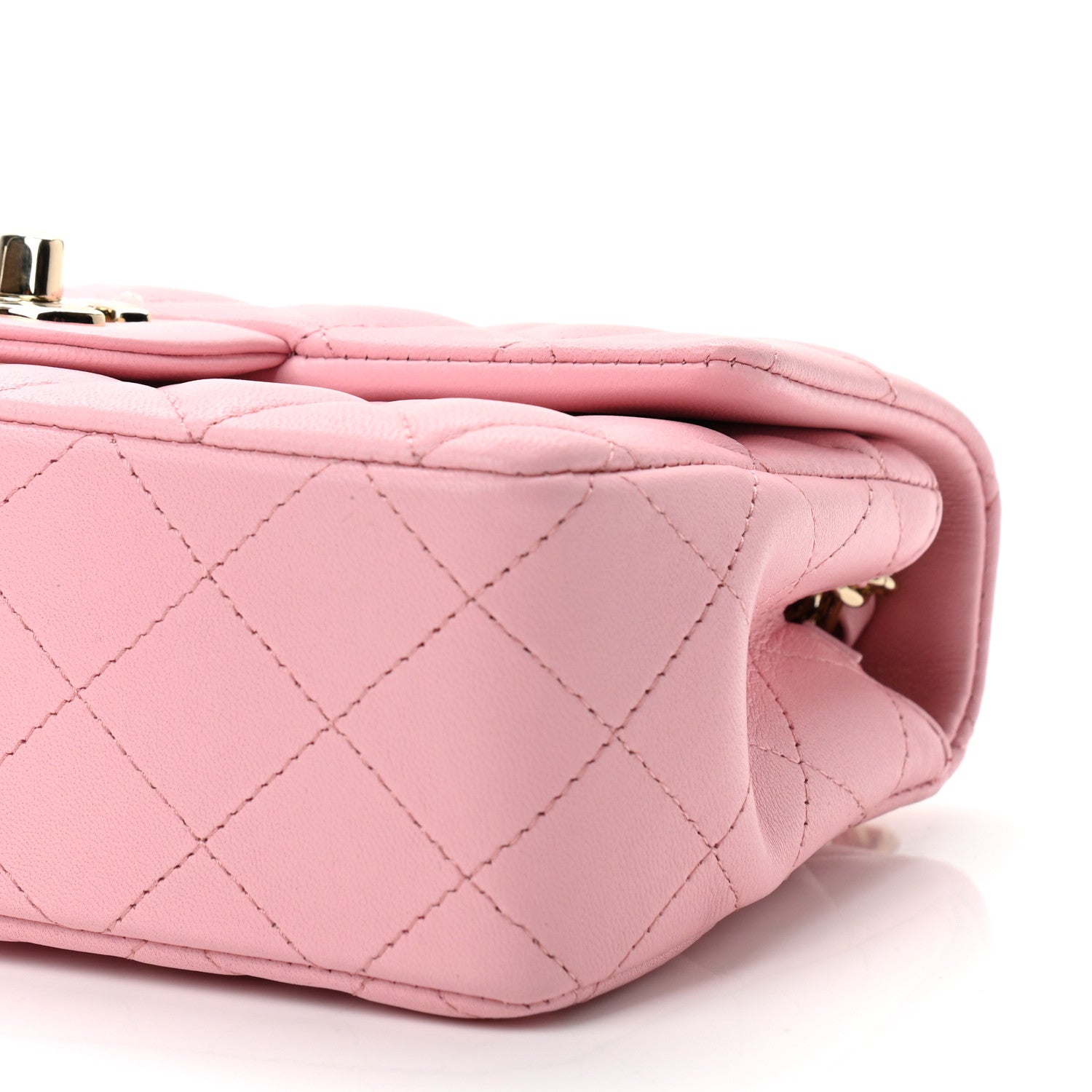 Chanel Lambskin Quilted Mini Rectangular Flap Pink 10 of 11