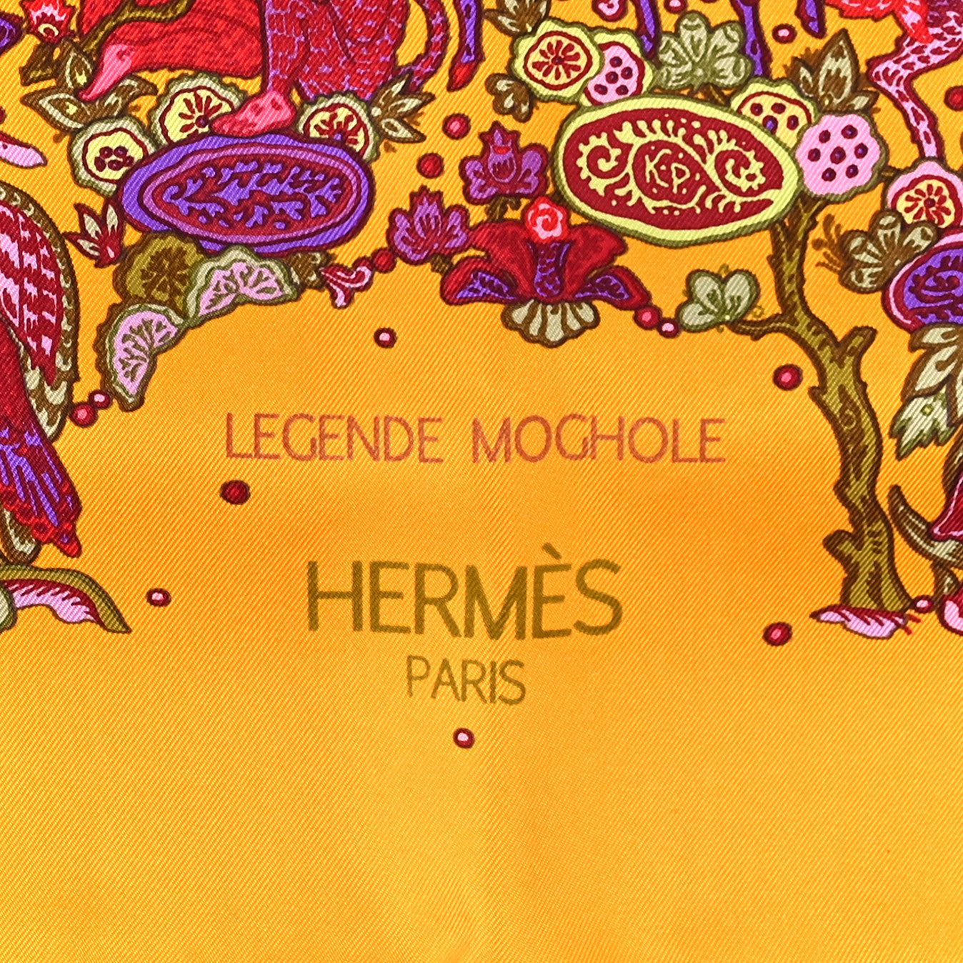 Silk Legende Moghole Scarf 90 Safran Rose Indien Violet