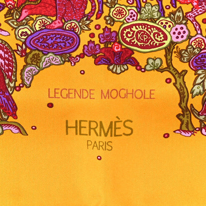 Hermes Silk Legende Moghole Scarf 90 Safran Rose Indien Violet 3 of 4
