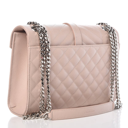 Saint Laurent Grain De Poudre Textured Mixed Matelasse Medium Triquilt Monogram Satchel Marble Pink 3 of 7