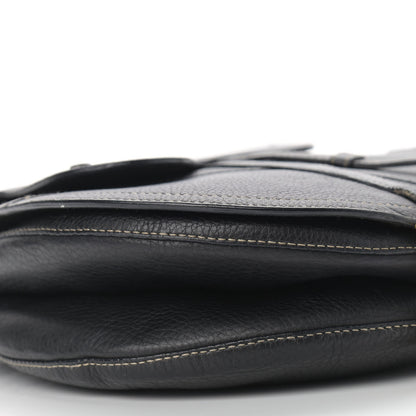Christian Dior Grained Calfskin Double Saddle Bag Black 7 of 12