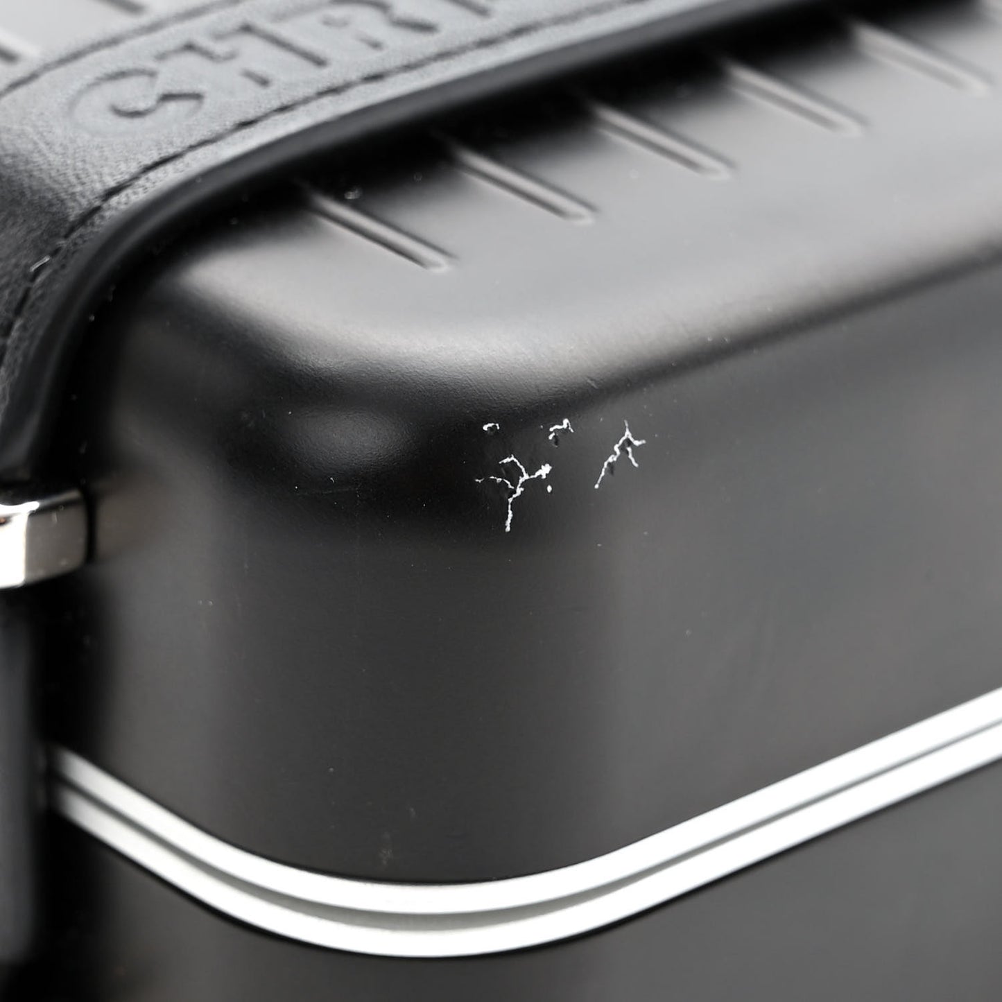X RIMOWA Aluminum Personal Clutch On Strap Black