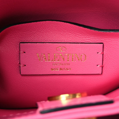 Valentino Garavani Wool Woven Small Roman Stud The Handle Bag Feminine Pink 6 of 6