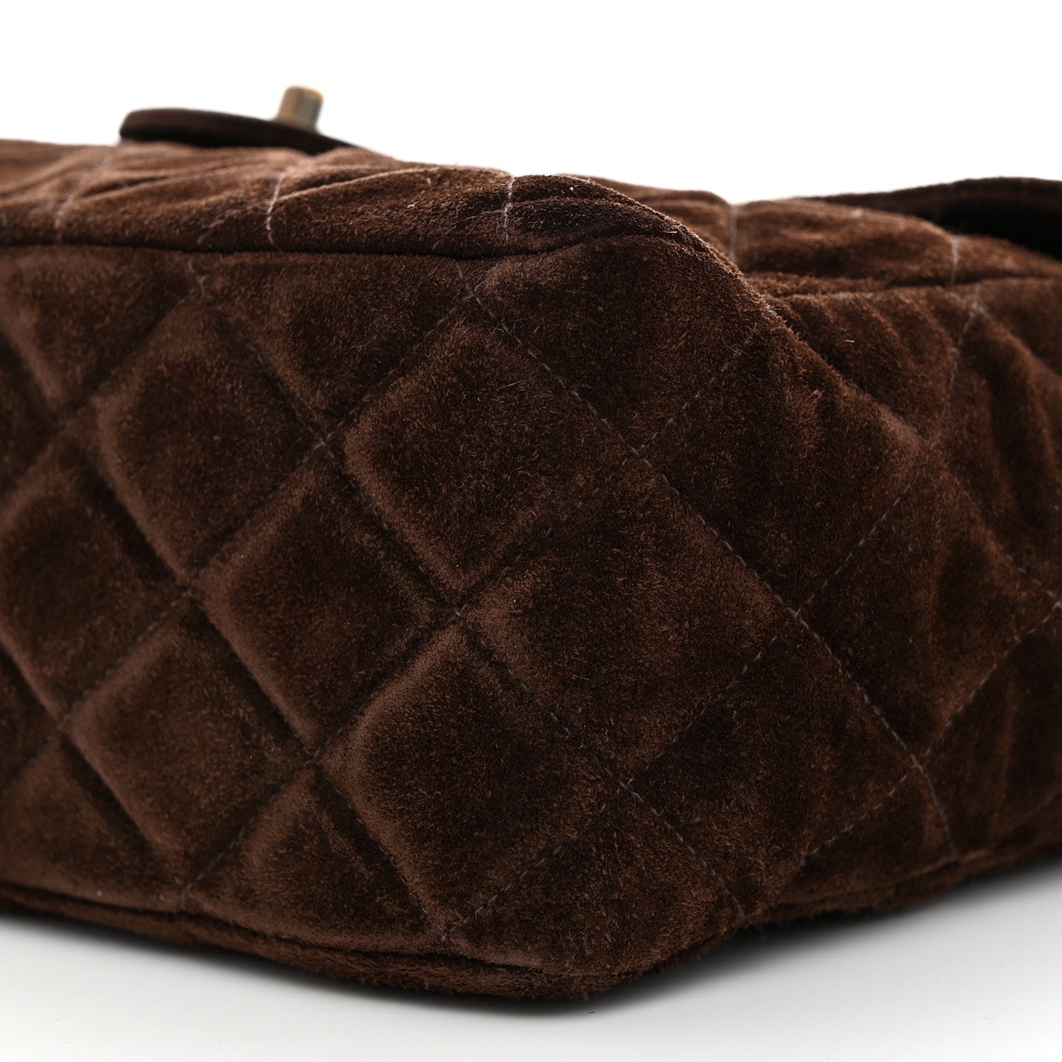 Chanel Suede Quilted Jumbo Single Flap Brown 9 of 10