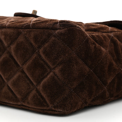Chanel Suede Quilted Jumbo Single Flap Brown 9 of 10