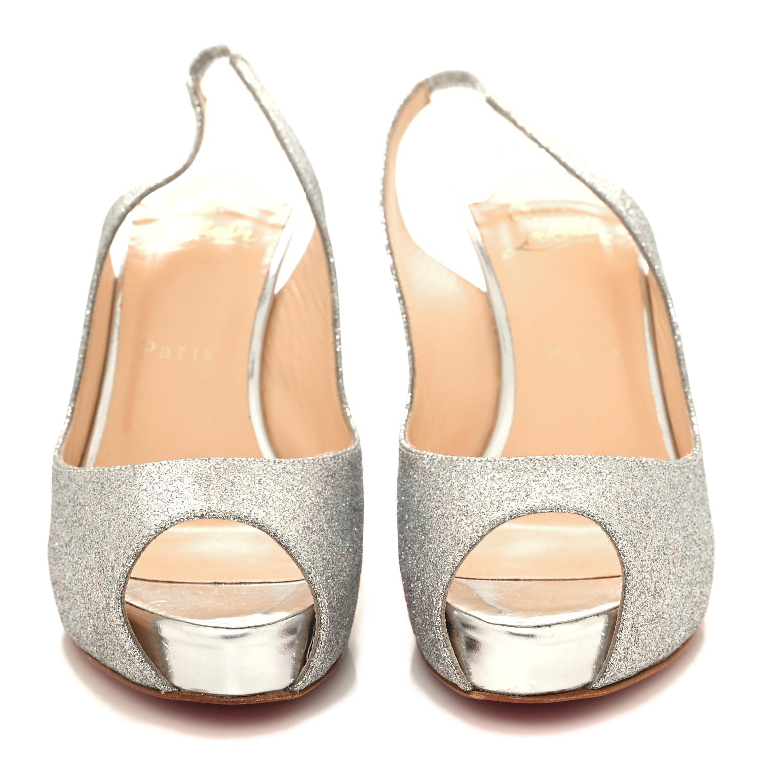 Christian Louboutin Glitter No Prive 100 Pumps 37 Silver 1389729