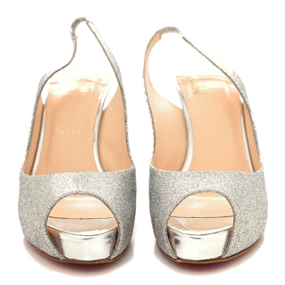 Christian Louboutin Glitter No Prive 100 Pumps 37 Silver 2 of 8