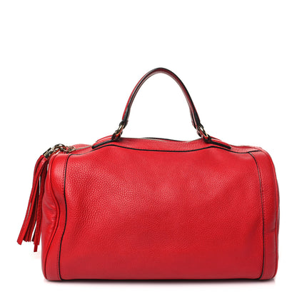 Gucci Pebbled Calfskin Medium Soho Boston Red 1 of 11