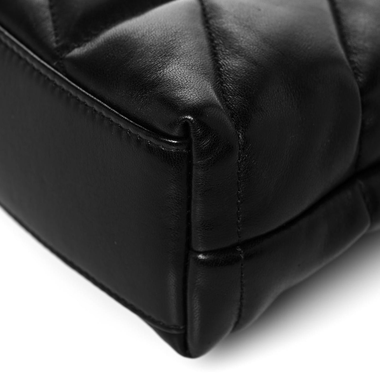 Lambskin Quilted Toy Loulou Puffer Monogram Chain Satchel Black