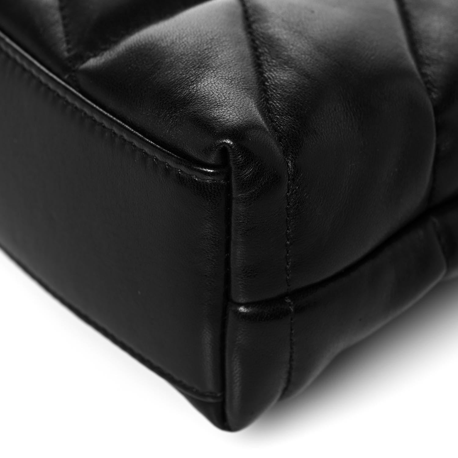 Saint Laurent Lambskin Quilted Toy Loulou Puffer Monogram Chain Satchel Black 12 of 13
