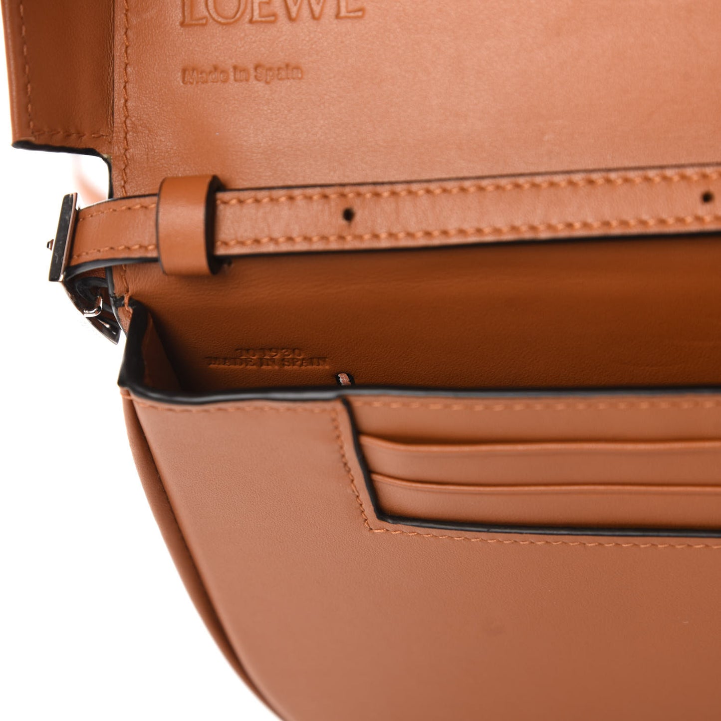 Calfskin Marine Stripe Mini Heel Shoulder Bag Tan