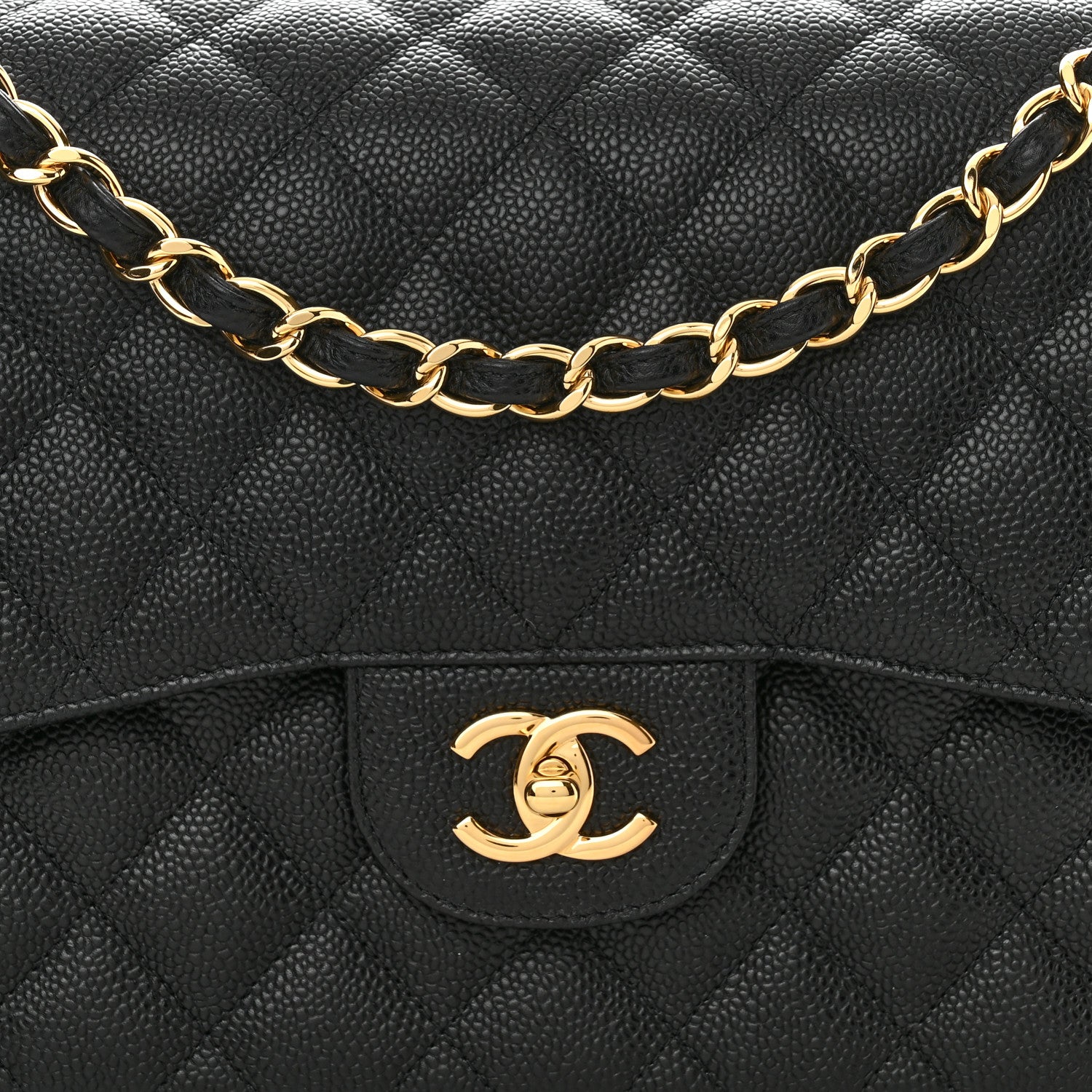 Chanel Caviar Quilted Jumbo Double Flap Black 10 of 12
