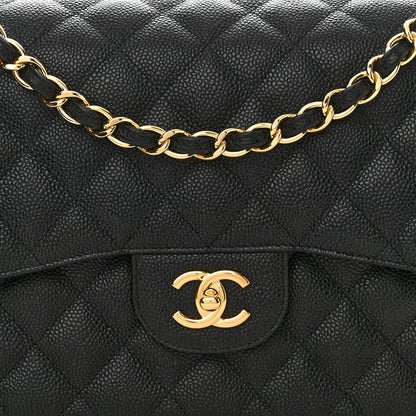 Chanel Caviar Quilted Jumbo Double Flap Black 10 of 12