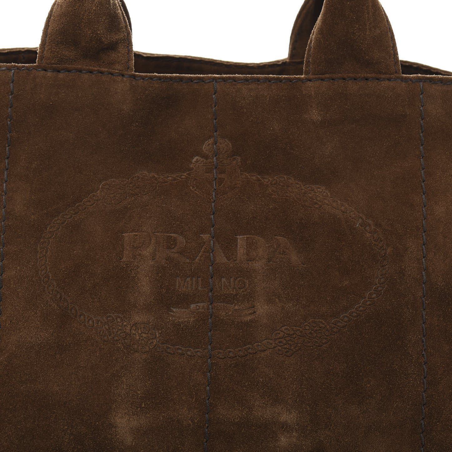 Suede Scamosciato Logo Tote Sigaro