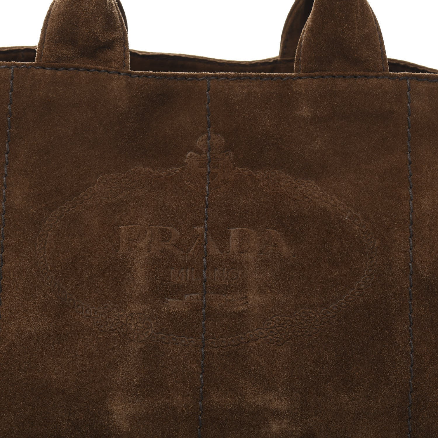 Prada Suede Scamosciato Logo Tote Sigaro 13 of 13
