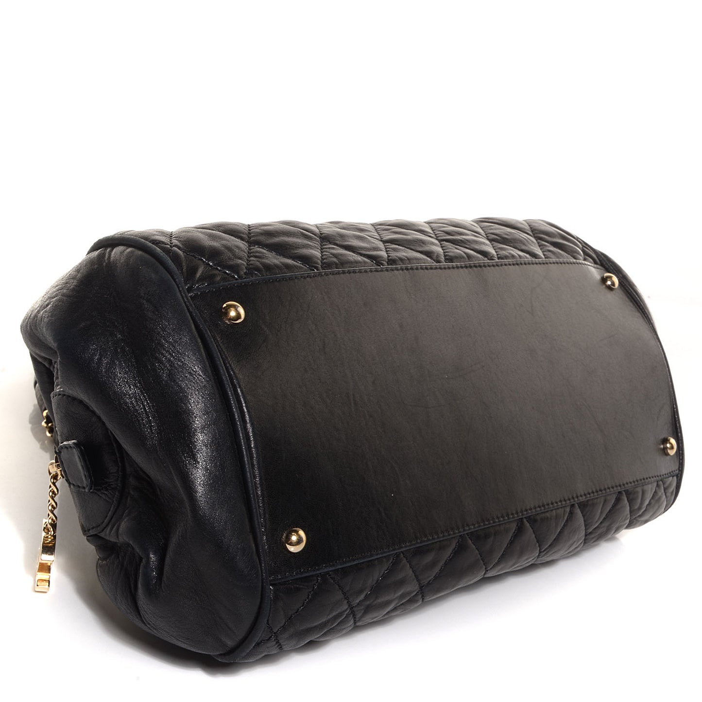 Distressed Lambskin Lady Braid Bowler Black