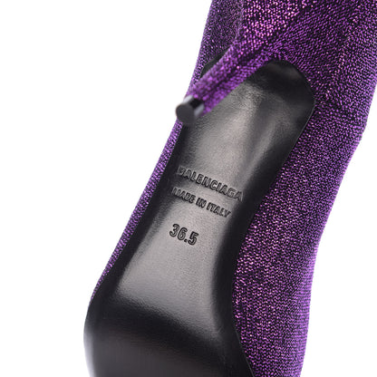 Balenciaga Shiny Fabric Square Knife 80mm Pumps 36.5 Purple 9 of 11